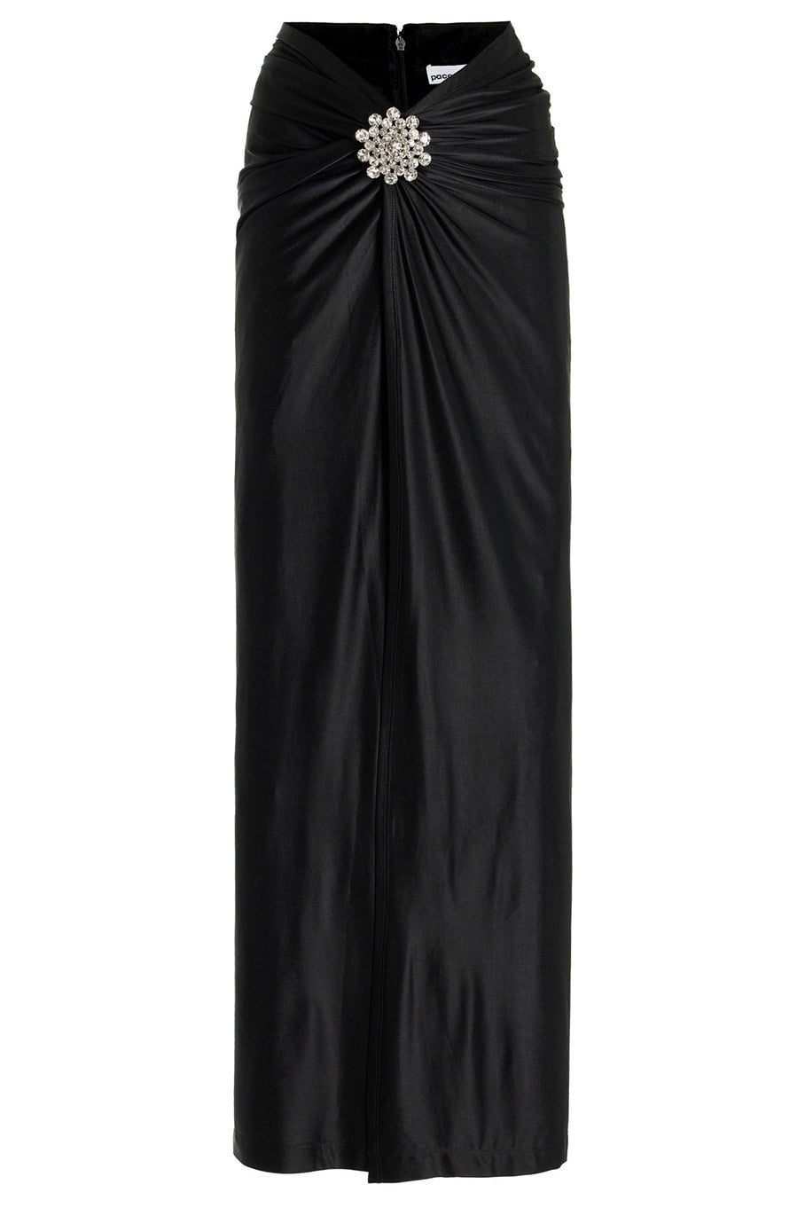 RABANNE-Long skirt W/ Brooch-