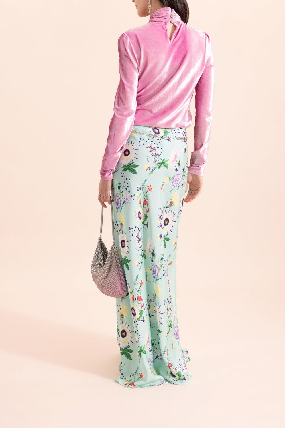 Satin Maxi Skirt-GRNPRORG-36-CLOTHINGSKIRTMAXI-RABANNE