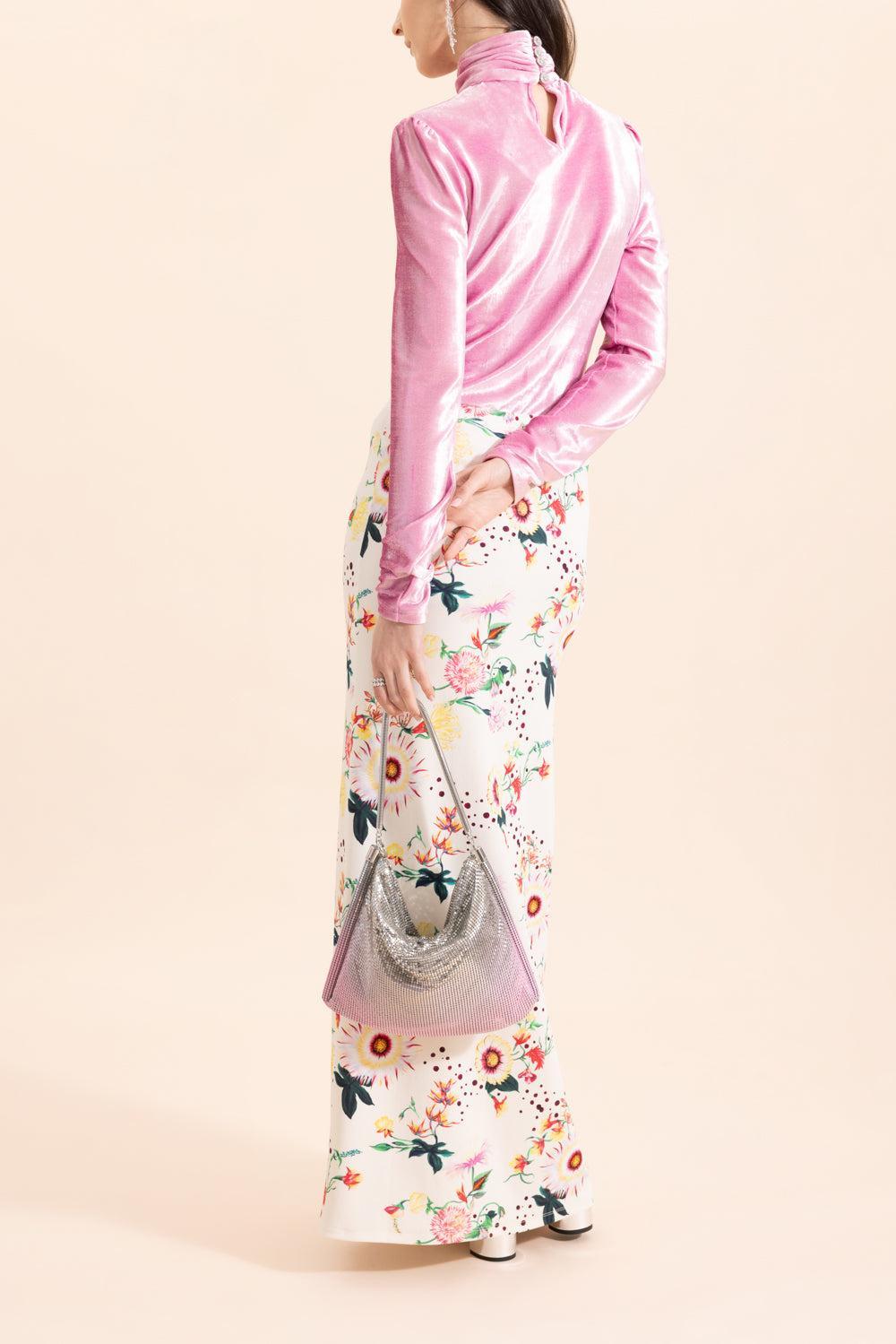 Floral Maxi Skirt-YLWRDBLU-34-CLOTHINGSKIRTMAXI-RABANNE