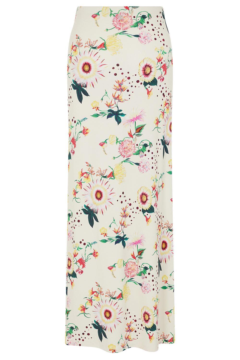 Floral Maxi Skirt-YLWRDBLU-34-CLOTHINGSKIRTMAXI-RABANNE