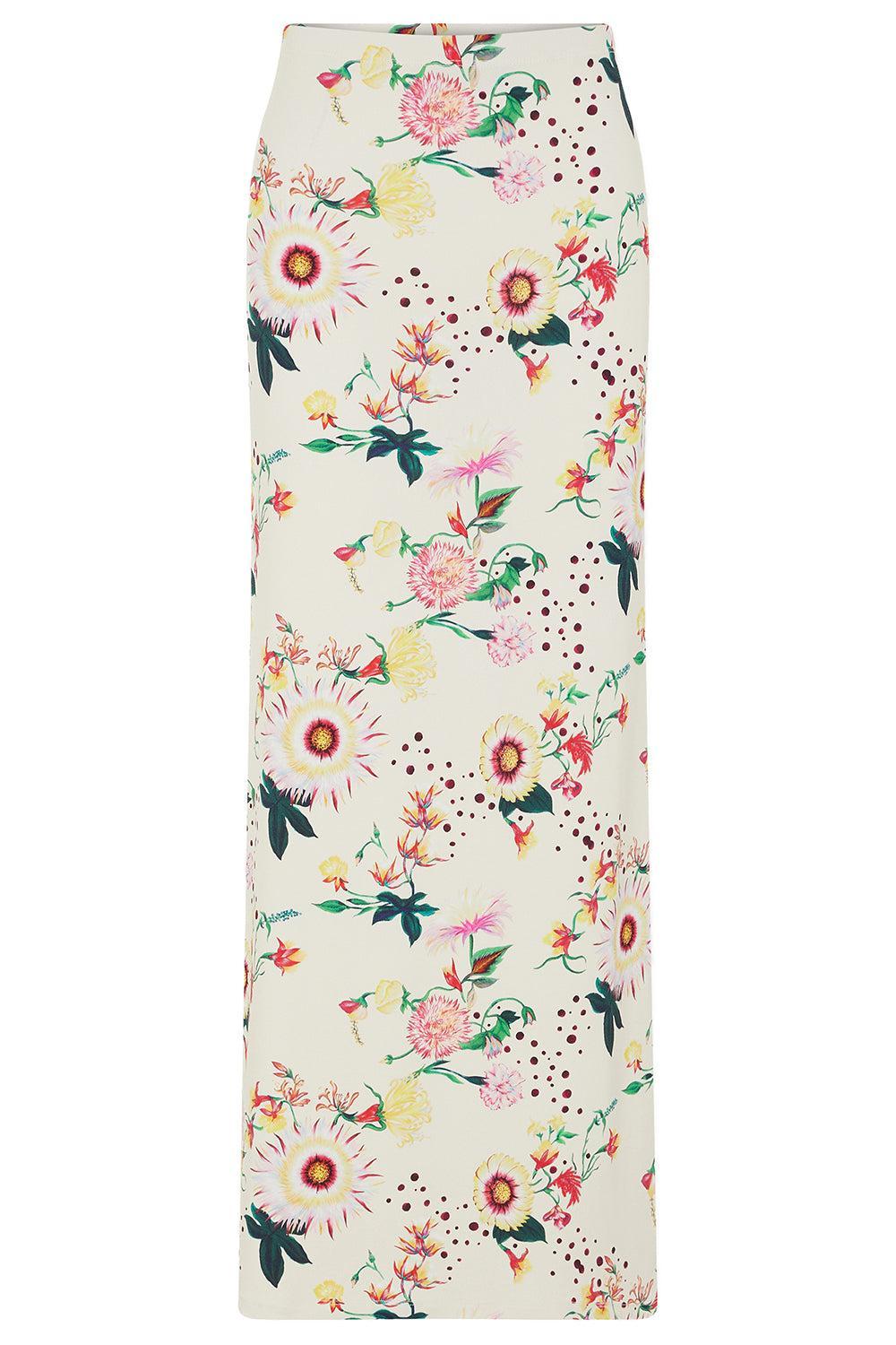 Floral Maxi Skirt-YLWRDBLU-34-CLOTHINGSKIRTMAXI-RABANNE