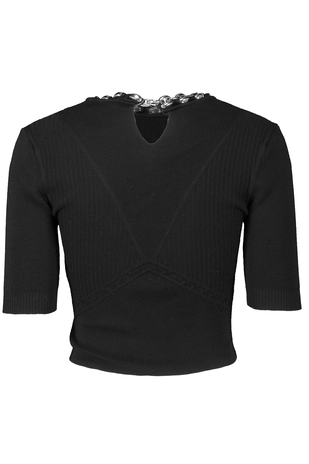 RABANNE-Embellished Knit Top-