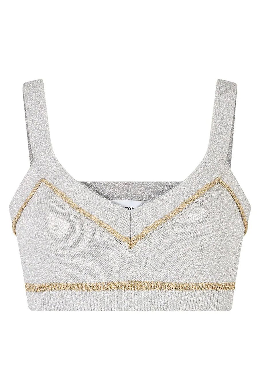 RABANNE-Metallic Crop Top-