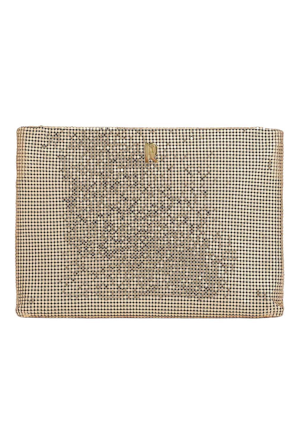 METALLIC WRISTLET CLUTCH - GOLD-GOLD-O/S-HANDBAGCLUTCHES-RABANNE