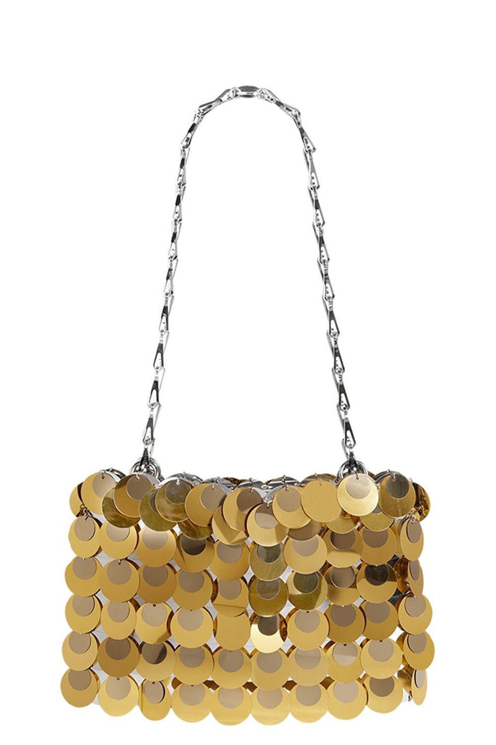 RABANNE-Gold Sparkle Handbag-ANTIQUE GOLD