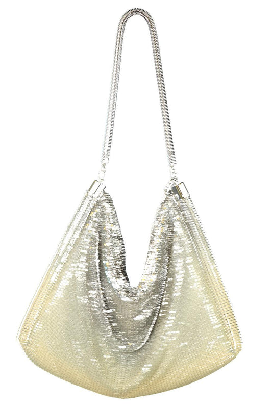 Chainmail Shoulder Bag - Silver Gold-CREAM-HANDBAGSHOULDER-RABANNE