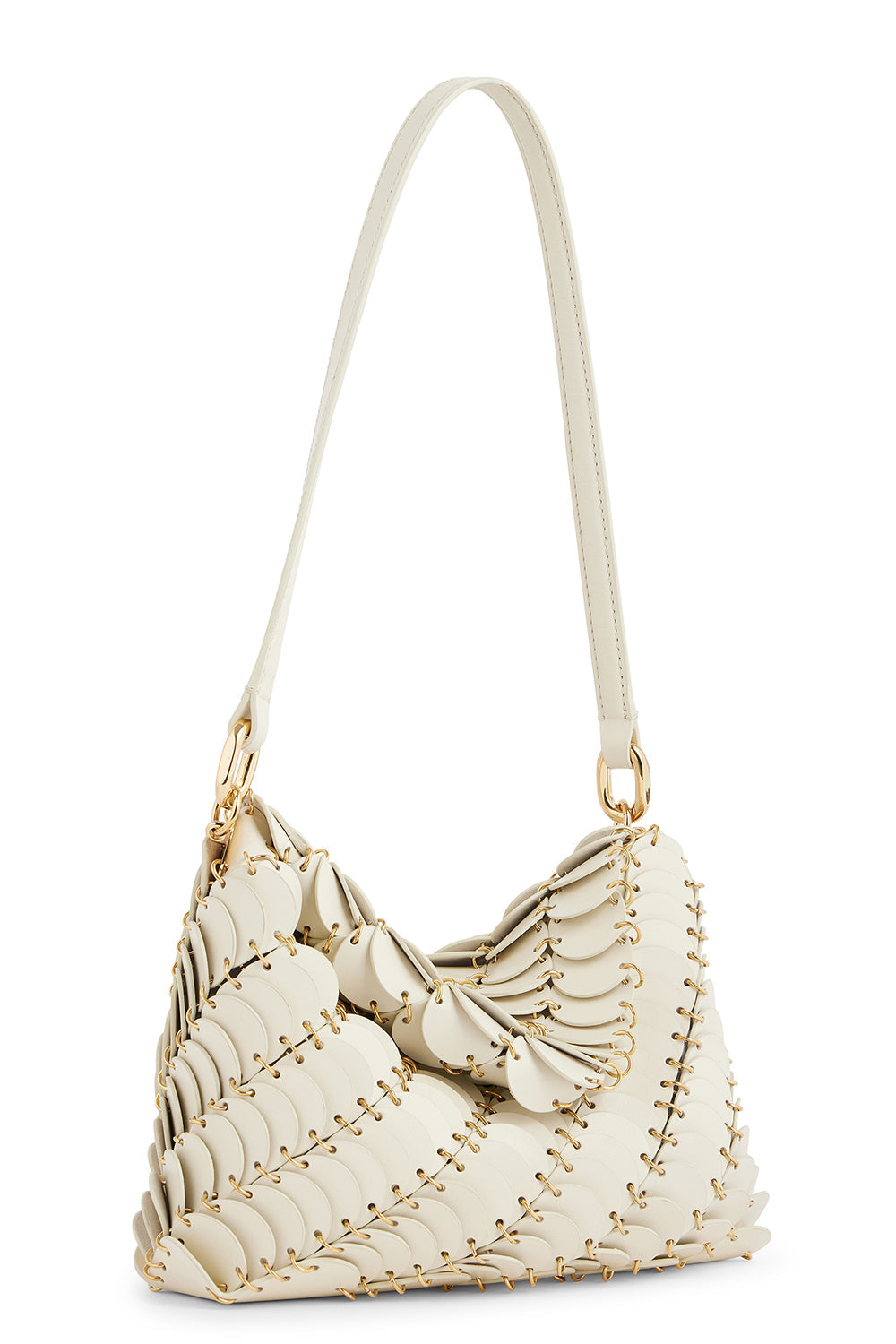 RABANNE-Paco Shoulder Bag - Cream-CREAM/GOLD