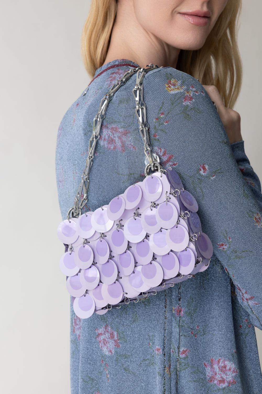 DISC SPARKLE HANDBAG - LILAC-LILACSIL-O/S-HANDBAGSHOULDER-RABANNE