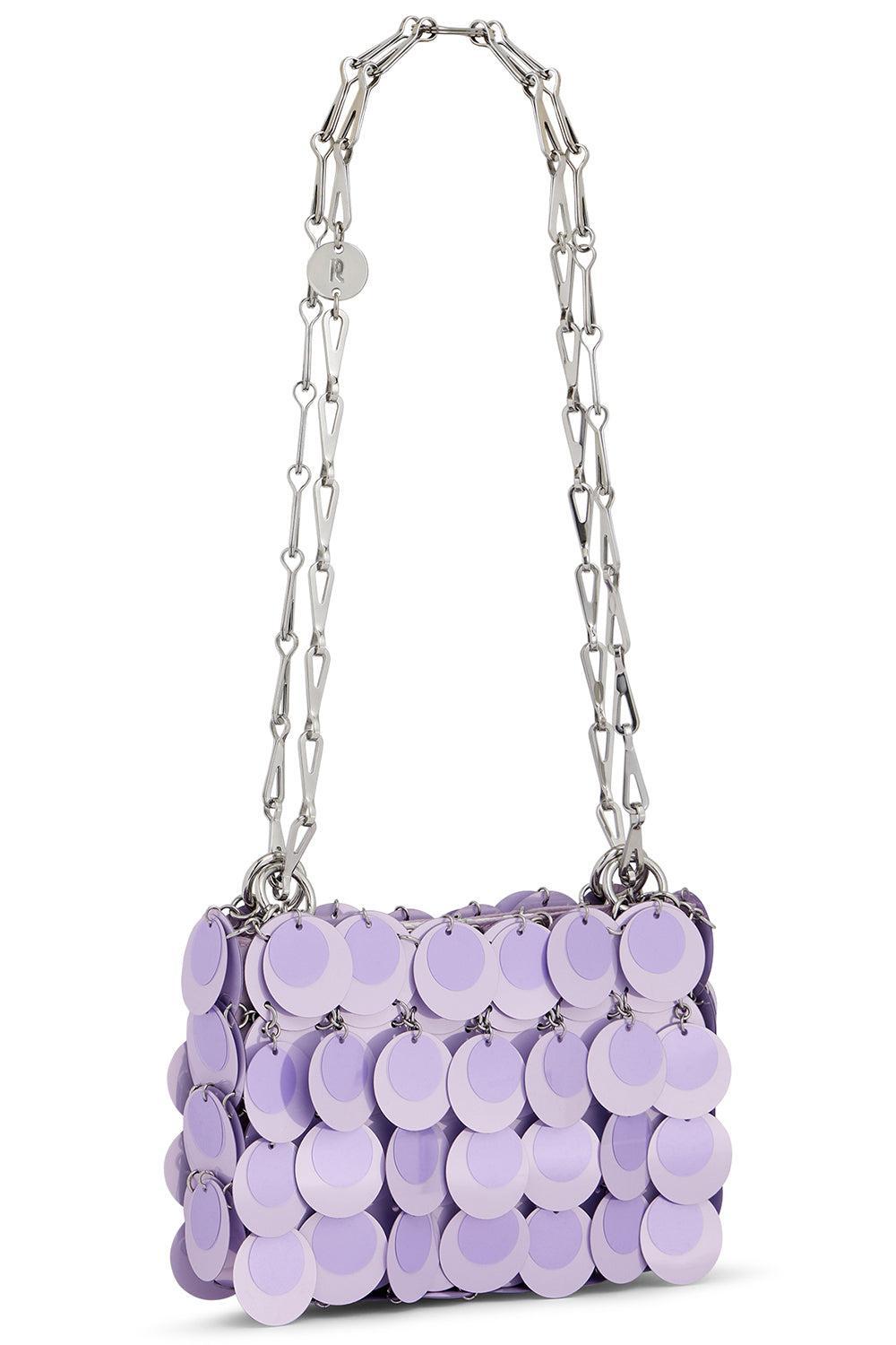 DISC SPARKLE HANDBAG - LILAC-LILACSIL-O/S-HANDBAGSHOULDER-RABANNE