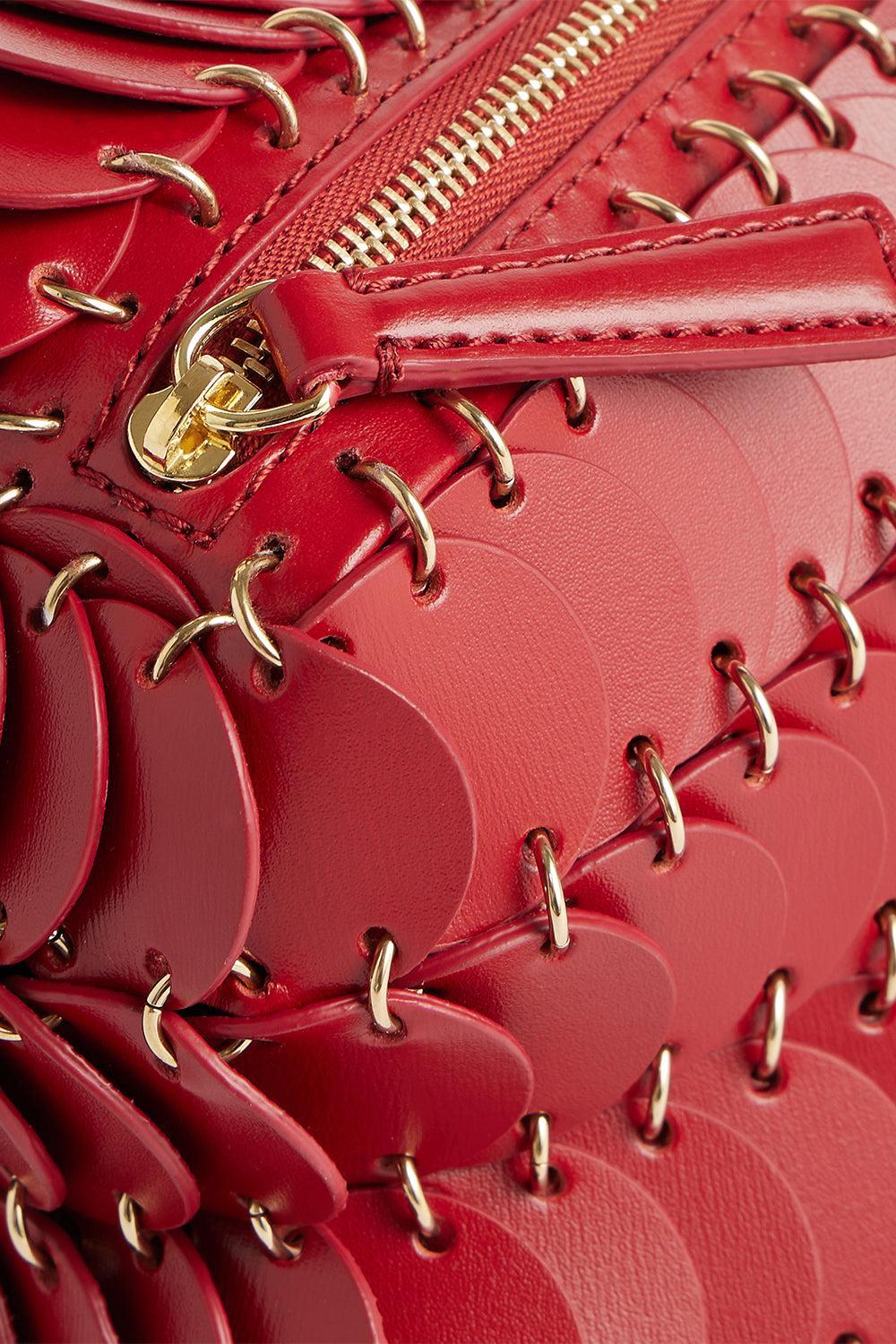 Red Paco Shoulder Bag-REDLTGLD-HANDBAGSHOULDER-RABANNE