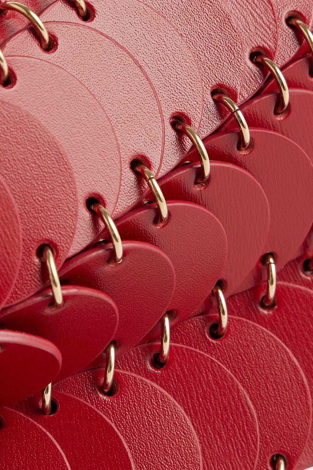 Red Paco Shoulder Bag-REDLTGLD-HANDBAGSHOULDER-RABANNE