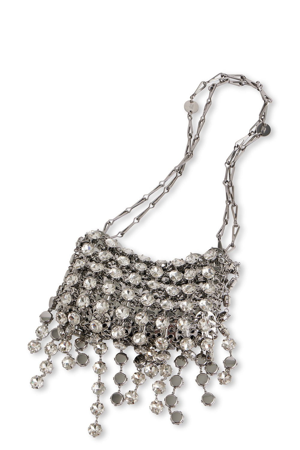 RABANNE-1969 Embellished Strass Nano Bag-SILVER