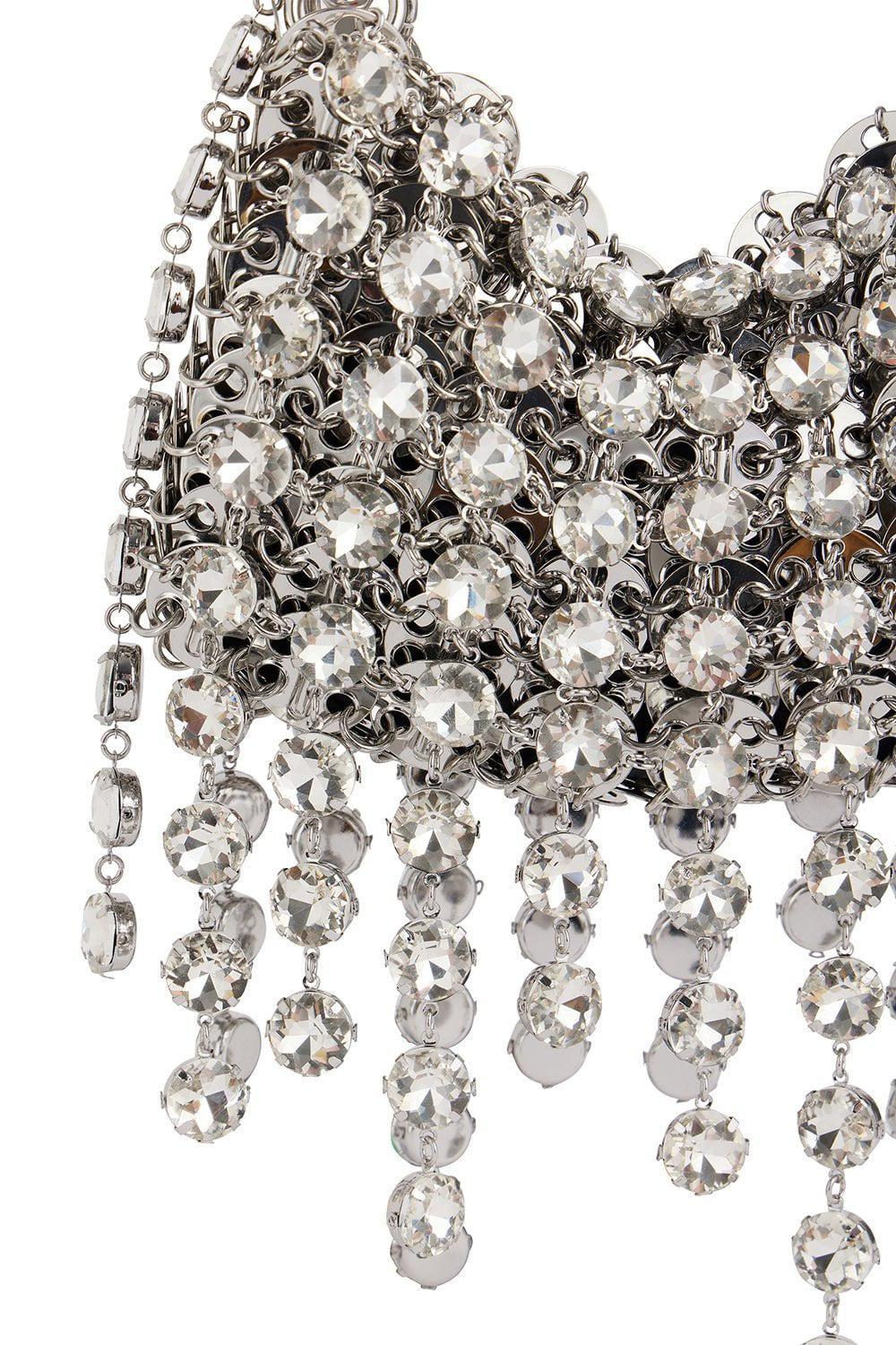 RABANNE-1969 Embellished Strass Nano Bag-SILVER