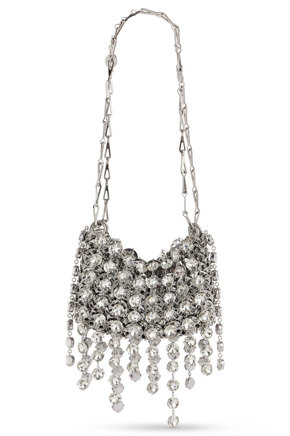 RABANNE-1969 Embellished Strass Nano Bag-SILVER
