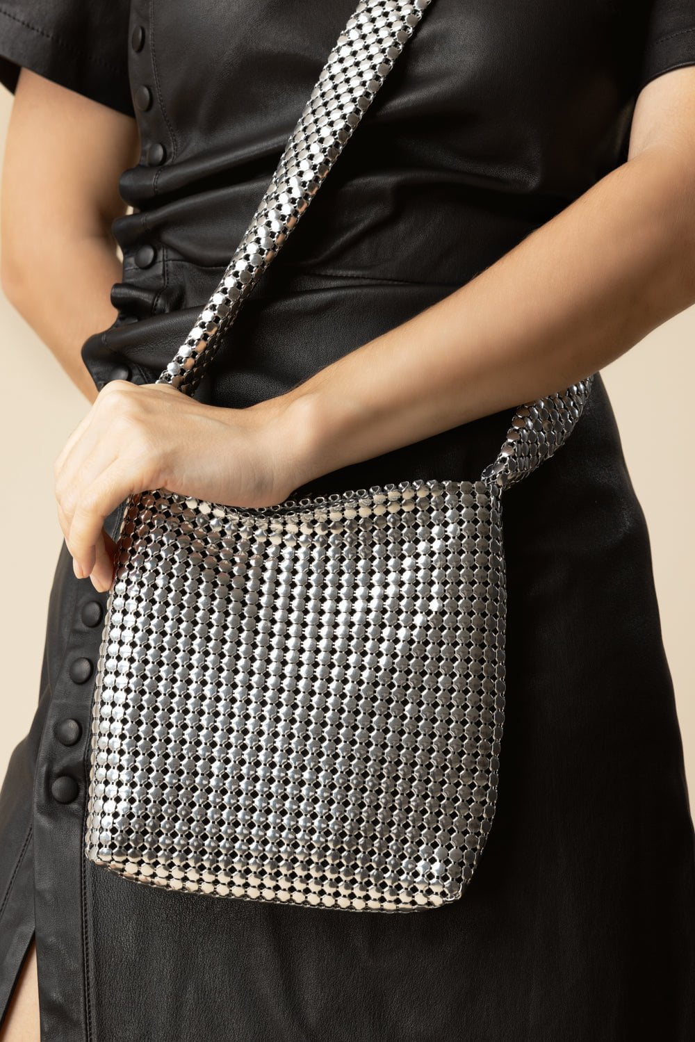 Mini Pixel Bag - Silver | RABANNE – Marissa Collections