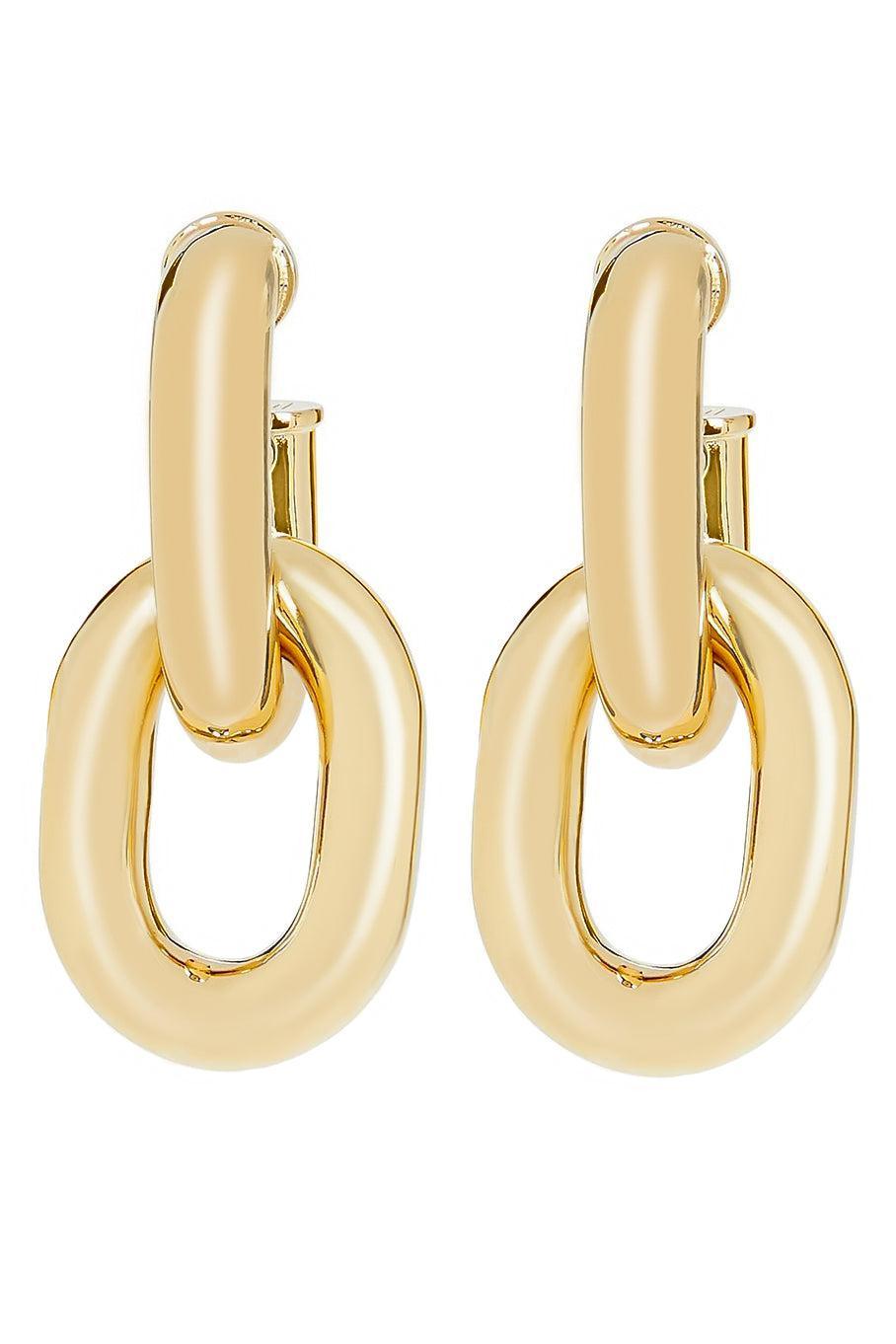 XL Gold Link Hoop Earrings-GOLD-JEWELRYBOUTIQUEEARRING-RABANNE