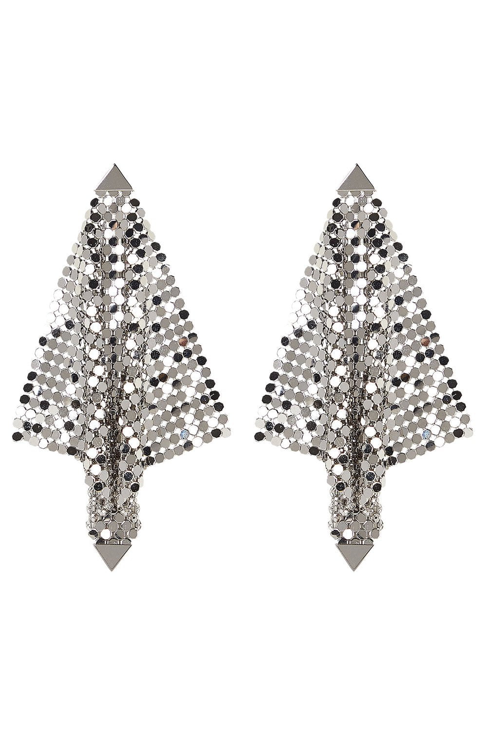 RABANNE-Chainmail Earrings - Silver-SILVER