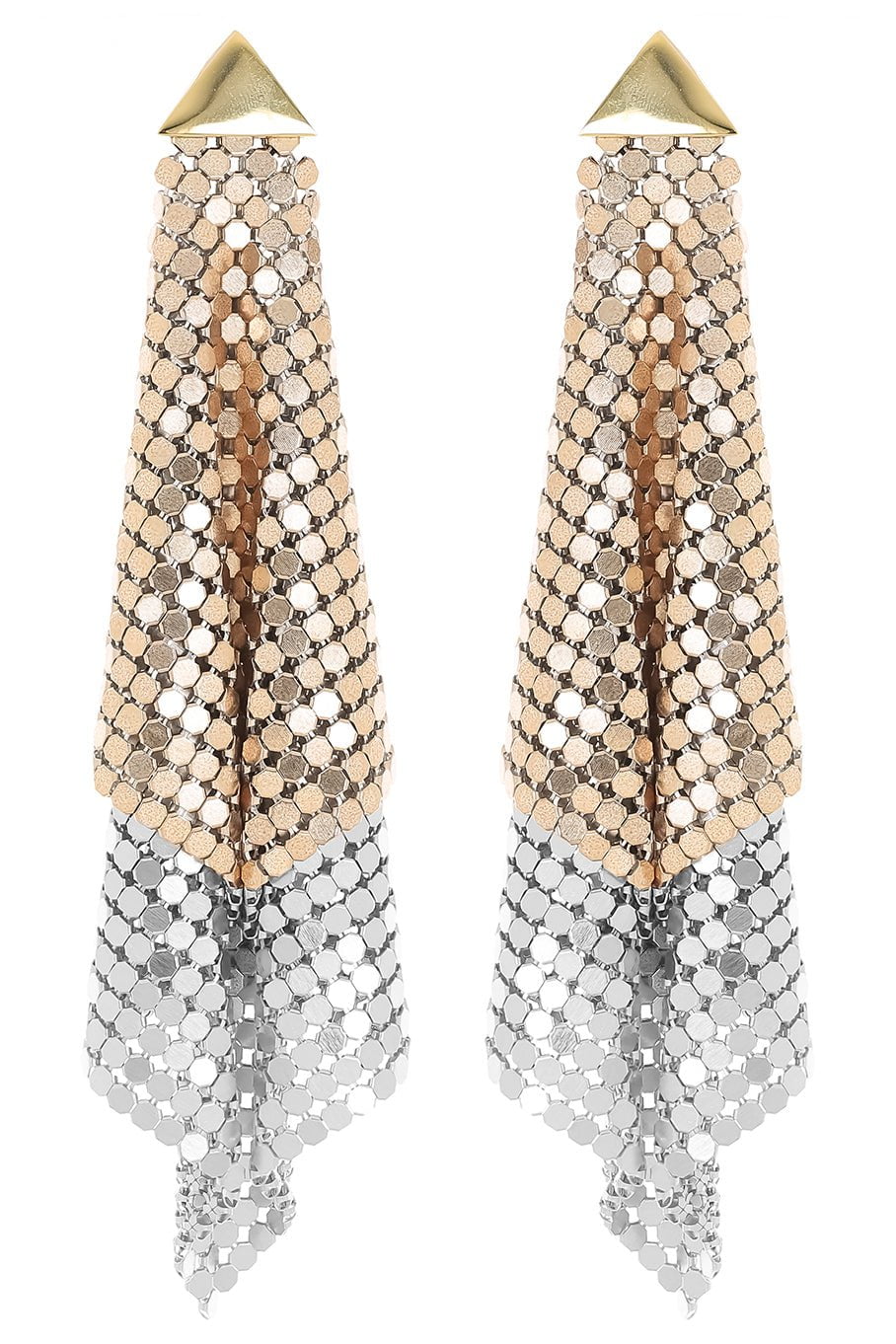 RABANNE-Double Flow Drop Earring-SLV/GLD