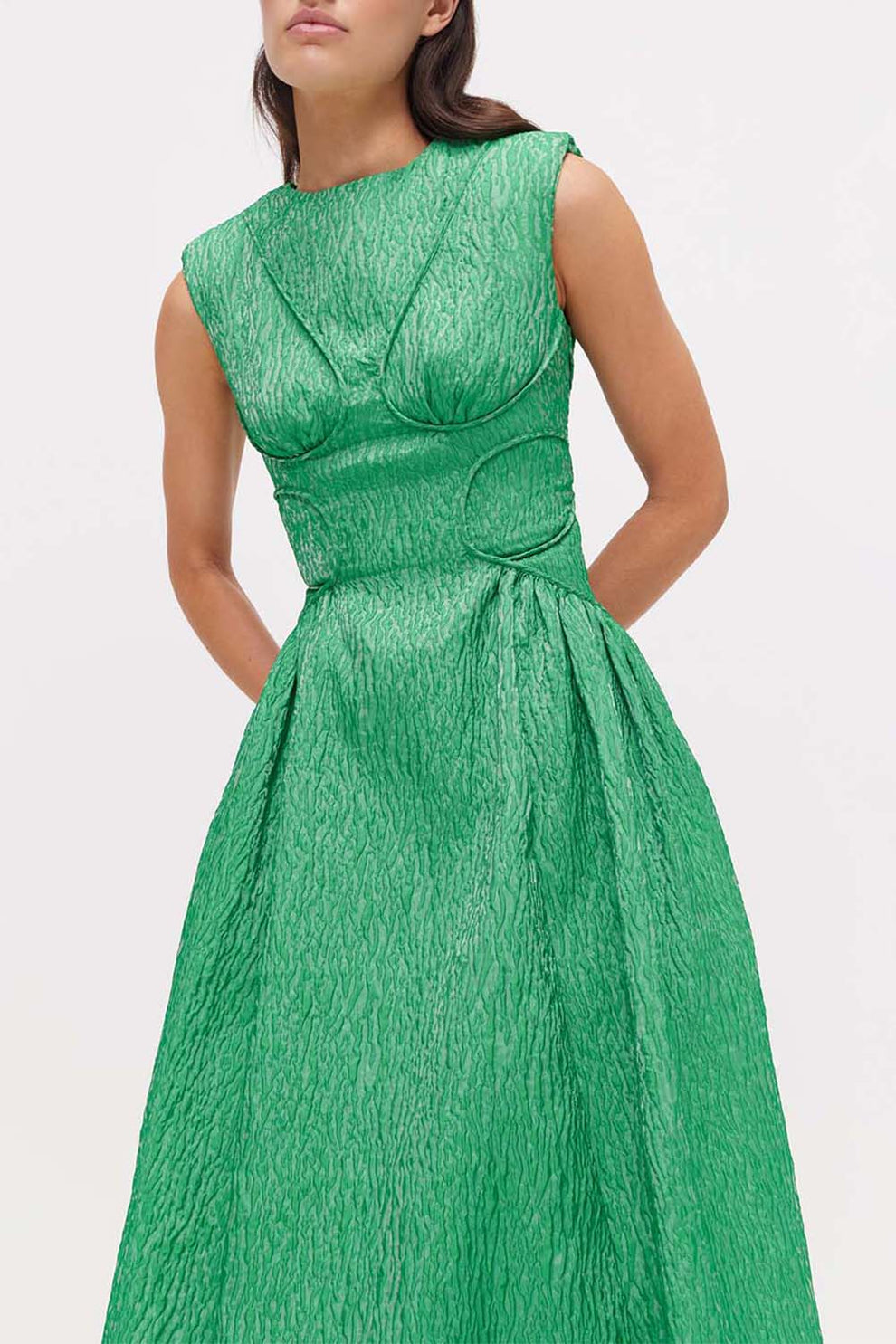 green emerald velvet dress The Cecilia Dress in Sage Tapestry 18 / Sage Tapestry
