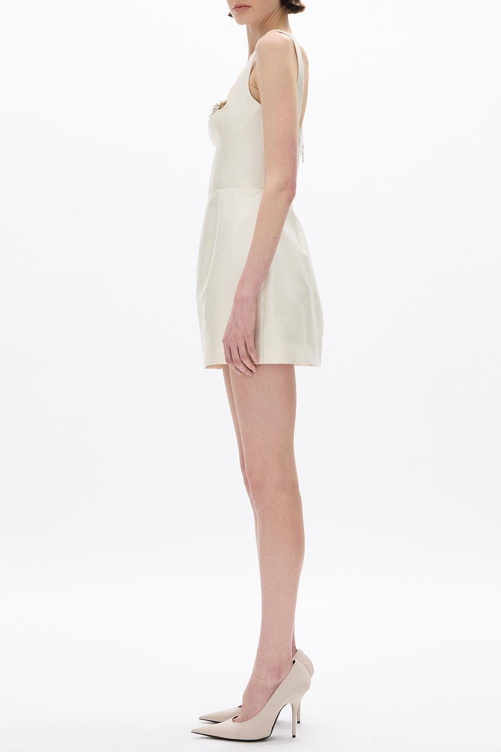 Ludovica Mini Dress-CREAM-2-CLOTHINGDRESSCASUAL-RACHEL GILBERT