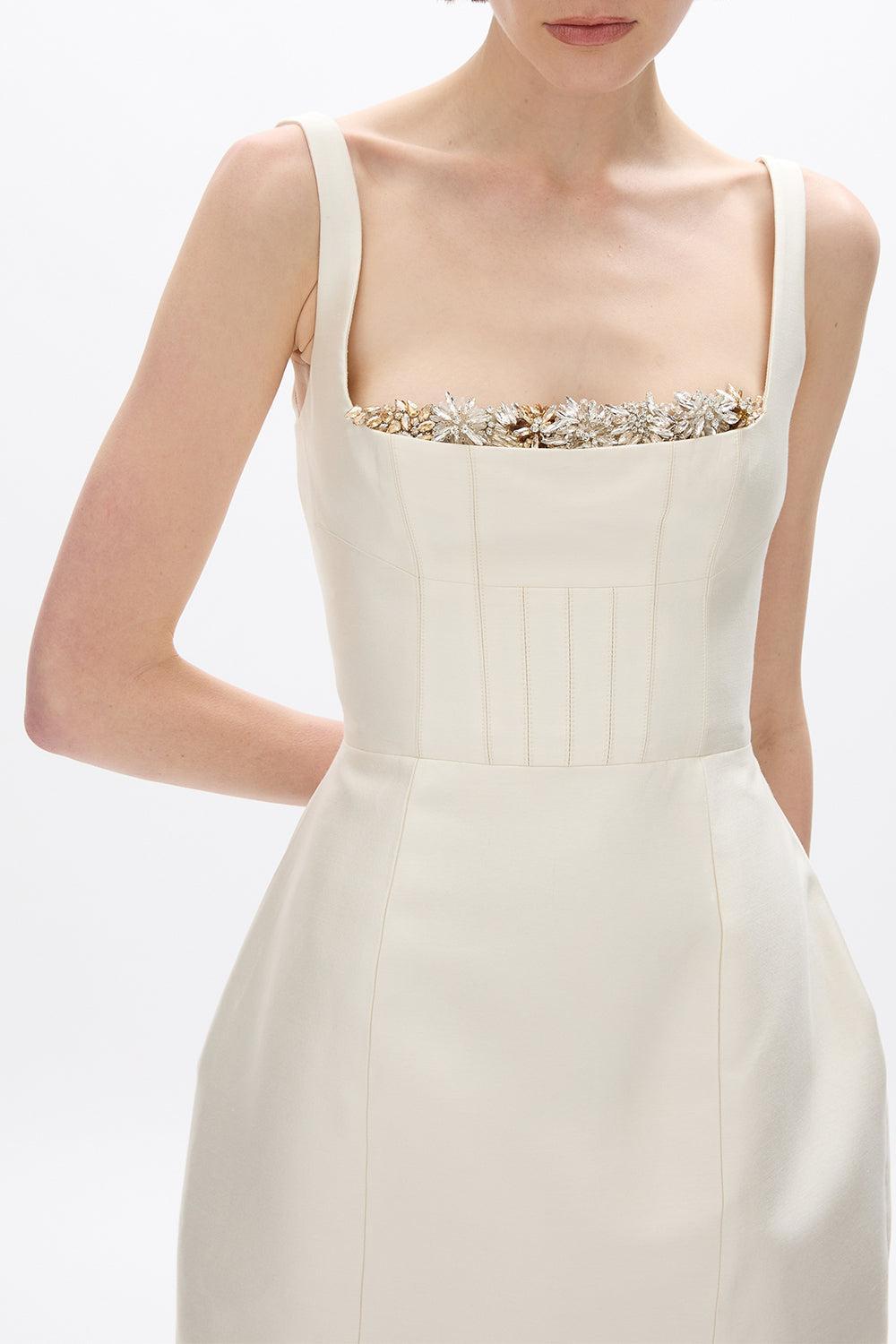 Ludovica Mini Dress-CREAM-2-CLOTHINGDRESSCASUAL-RACHEL GILBERT
