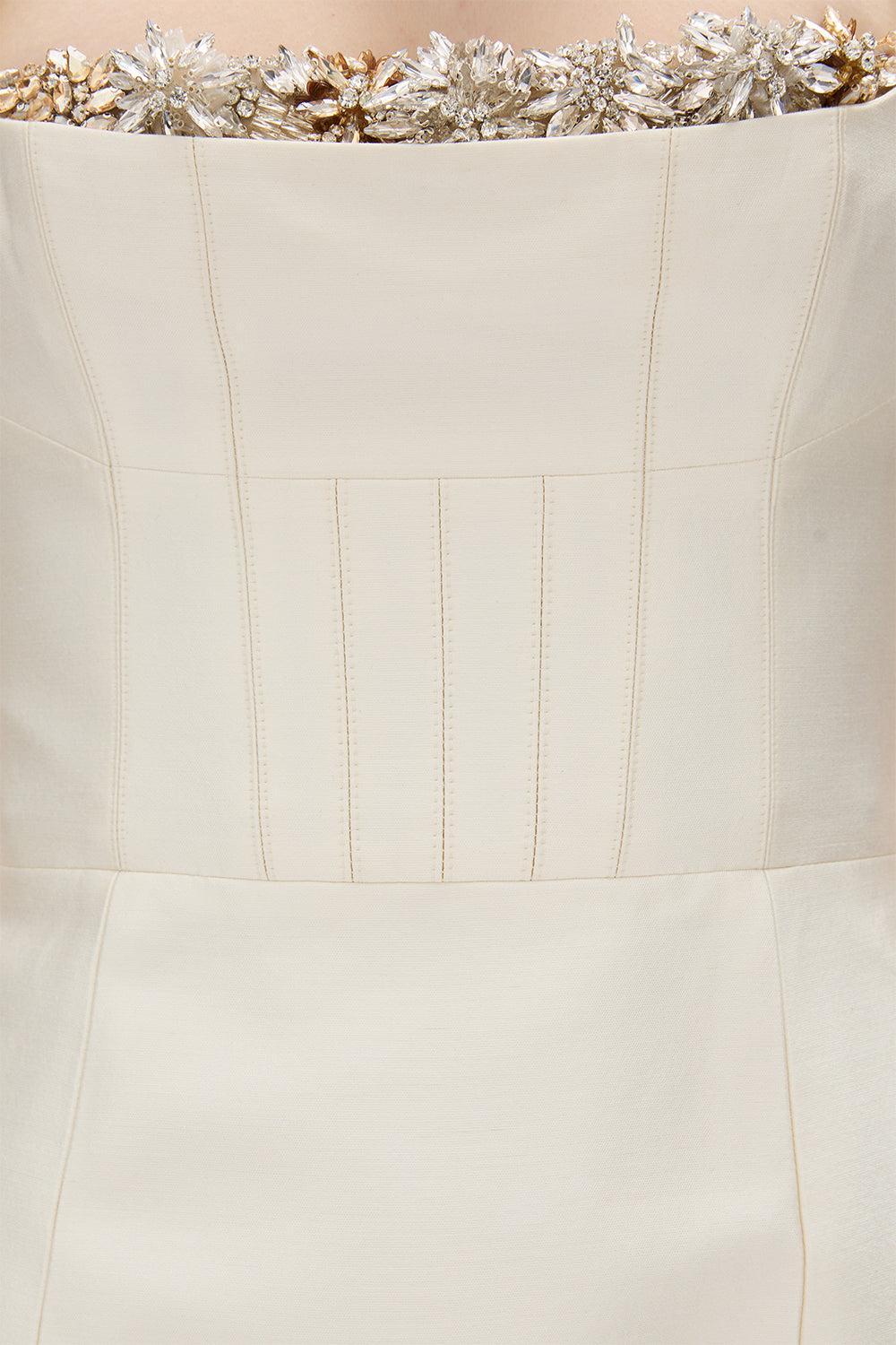 Ludovica Mini Dress-CREAM-2-CLOTHINGDRESSCASUAL-RACHEL GILBERT