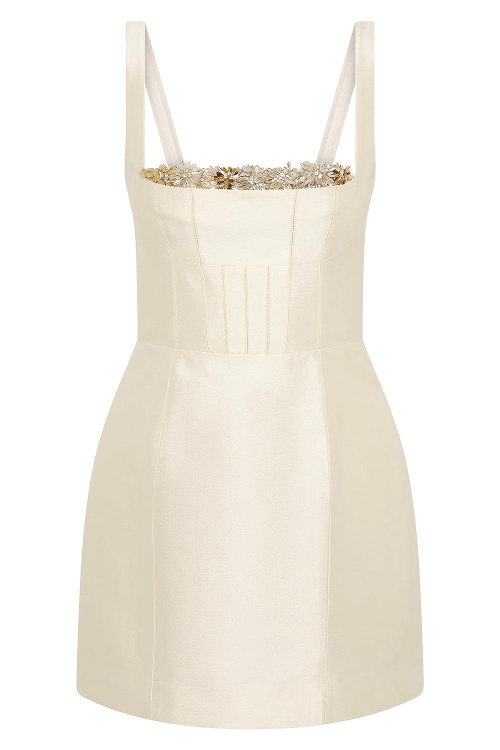 Ludovica Mini Dress-CREAM-2-CLOTHINGDRESSCASUAL-RACHEL GILBERT