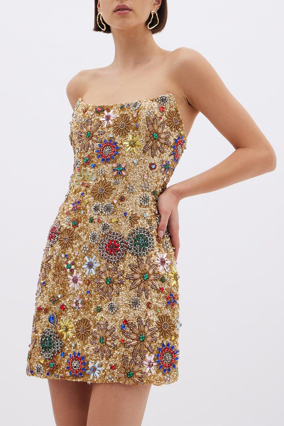 rachel gilbert kori sequined crystal midi dress Kori Dress