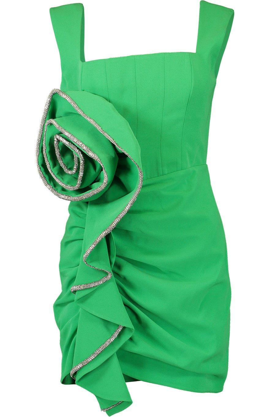 RACHEL GILBERT-Santiago Rosette Mini Dress - Green-