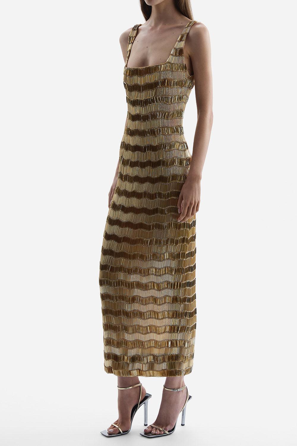 Mailk Dress-GOLD-2-CLOTHINGDRESSGOWN-RACHEL GILBERT