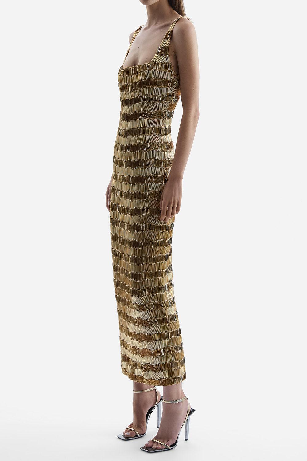  Mailk Dress-GOLD-2-CLOTHINGDRESSGOWN-RACHEL GILBERT 