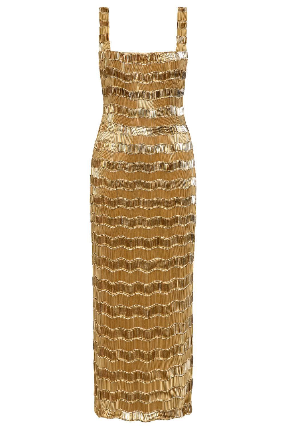 Mailk Dress-GOLD-2-CLOTHINGDRESSGOWN-RACHEL GILBERT