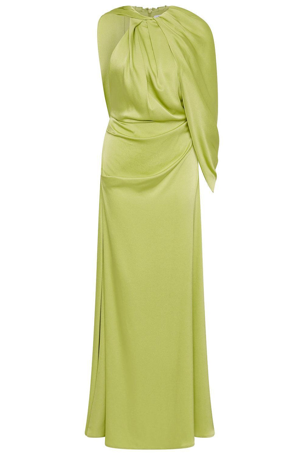 Rachel Gilbert Hallie Draped Cape Gown - Lime