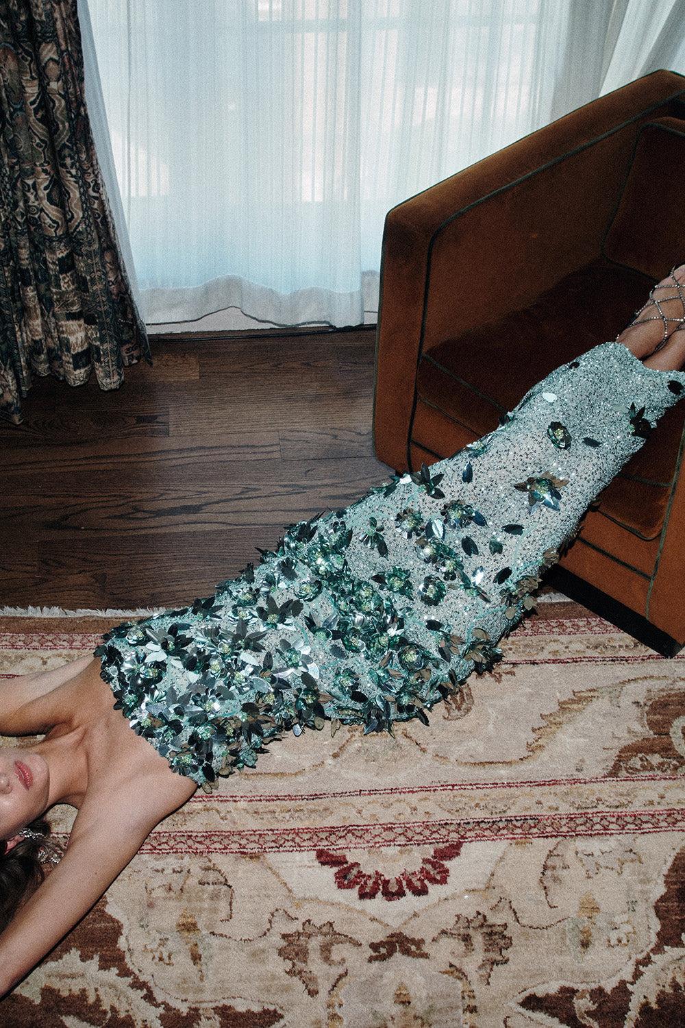Hugo Strapless Gown-GREEN-2-CLOTHINGDRESSGOWN-RACHEL GILBERT