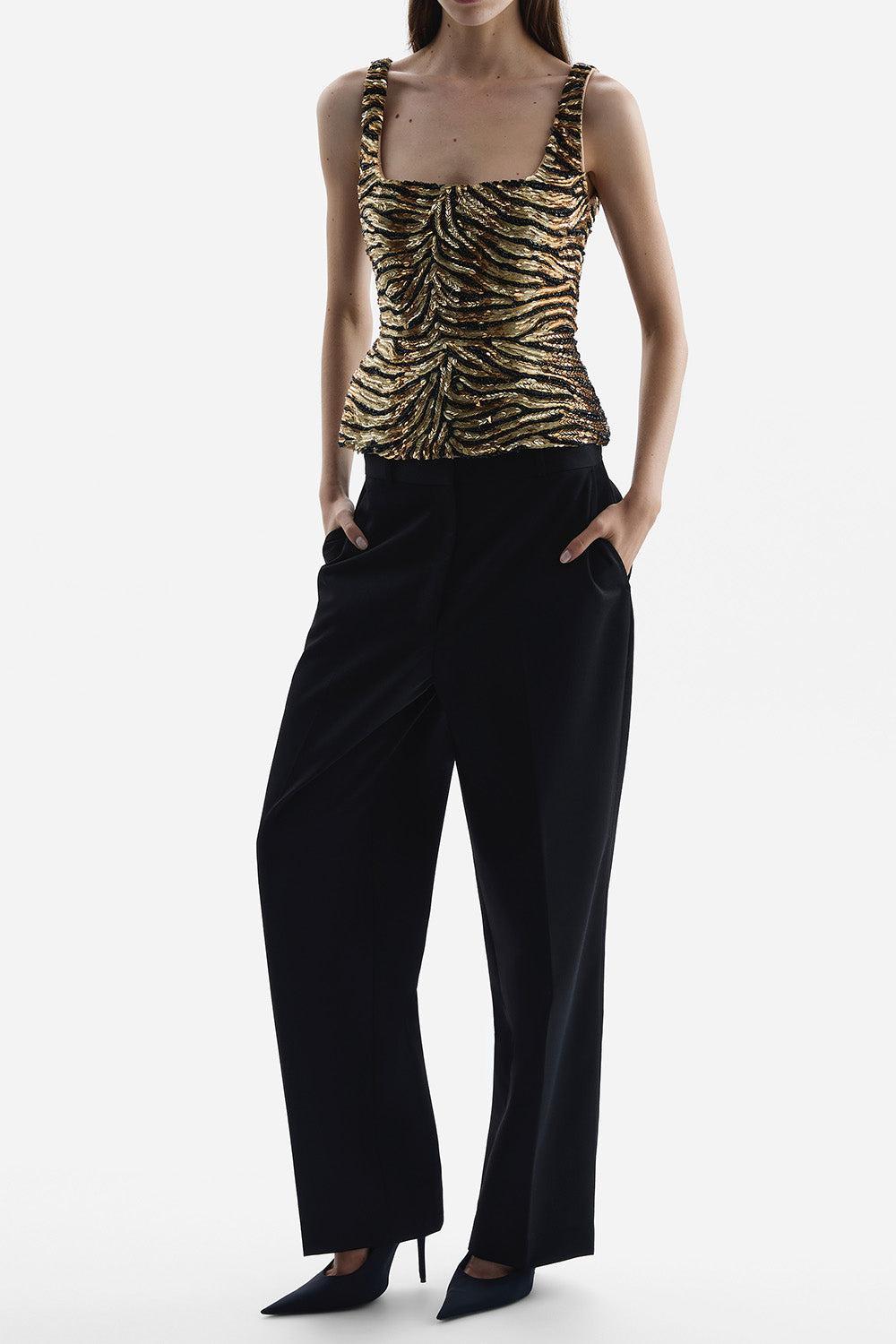 Maison Sequin Top-GOLD-4-CLOTHINGTOPBLOUSE-RACHEL GILBERT