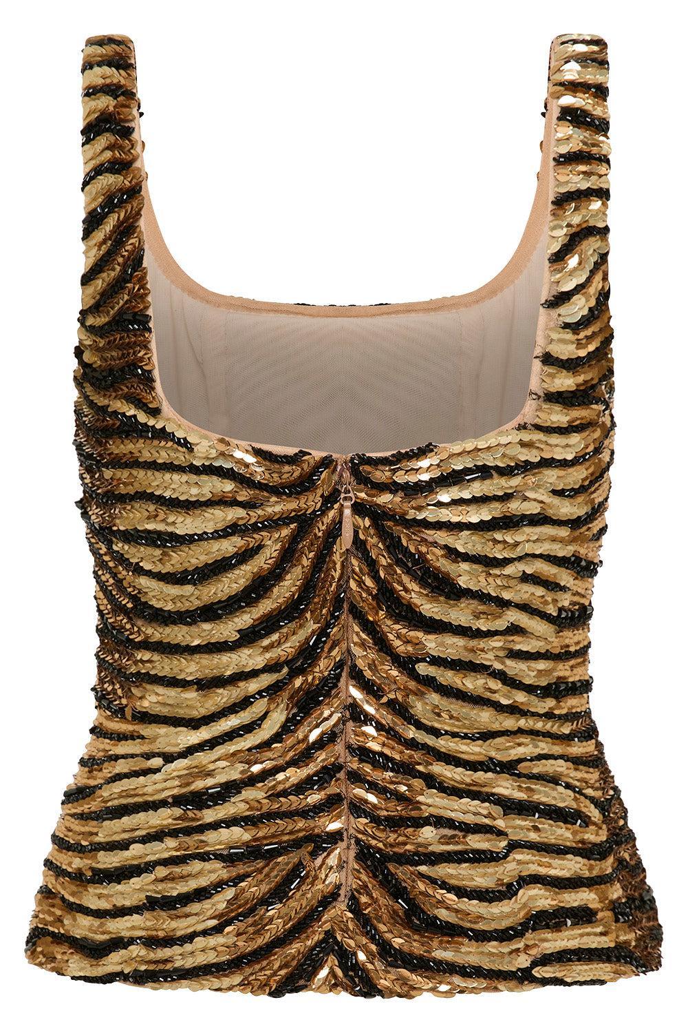 Maison Sequin Top-GOLD-4-CLOTHINGTOPBLOUSE-RACHEL GILBERT