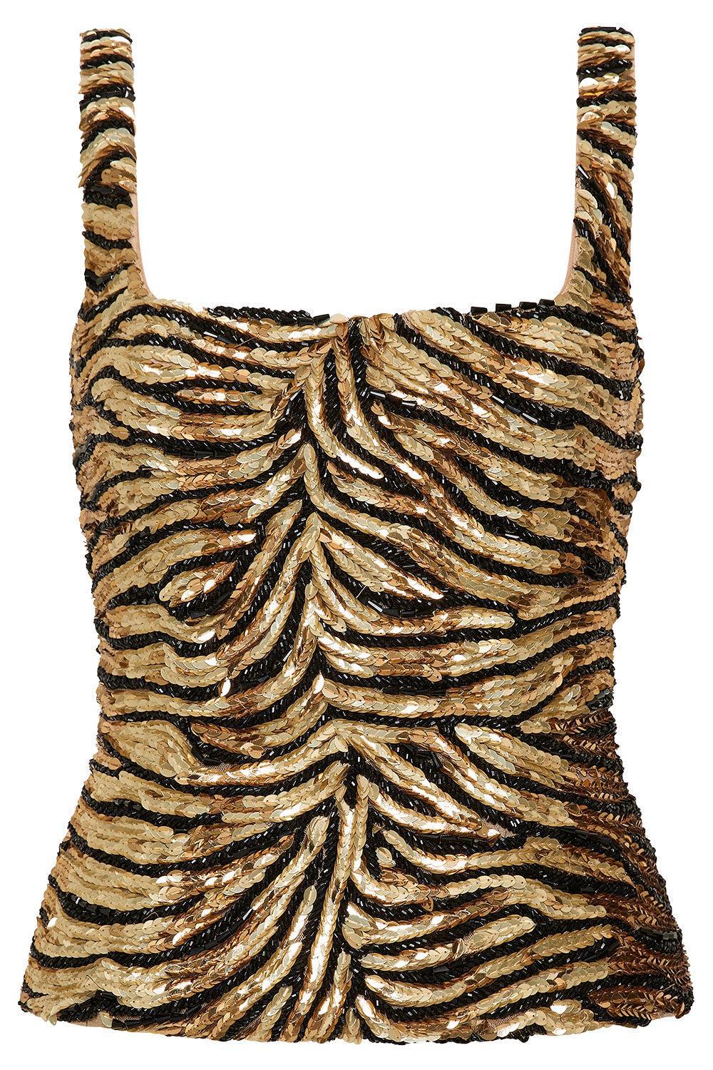 Maison Sequin Top-GOLD-4-CLOTHINGTOPBLOUSE-RACHEL GILBERT