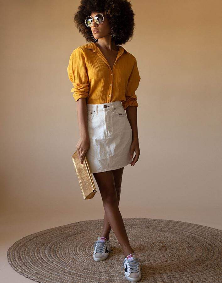 RAG & BONE-High-Rise Mini Skirt - Ecru-