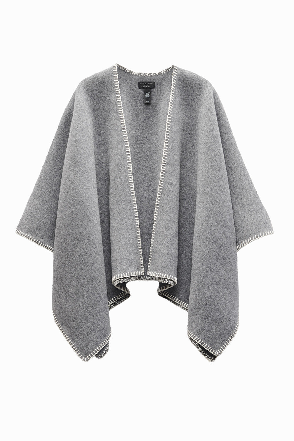 RAG & BONE-Ingrid Poncho - Mid Grey-MID GREY