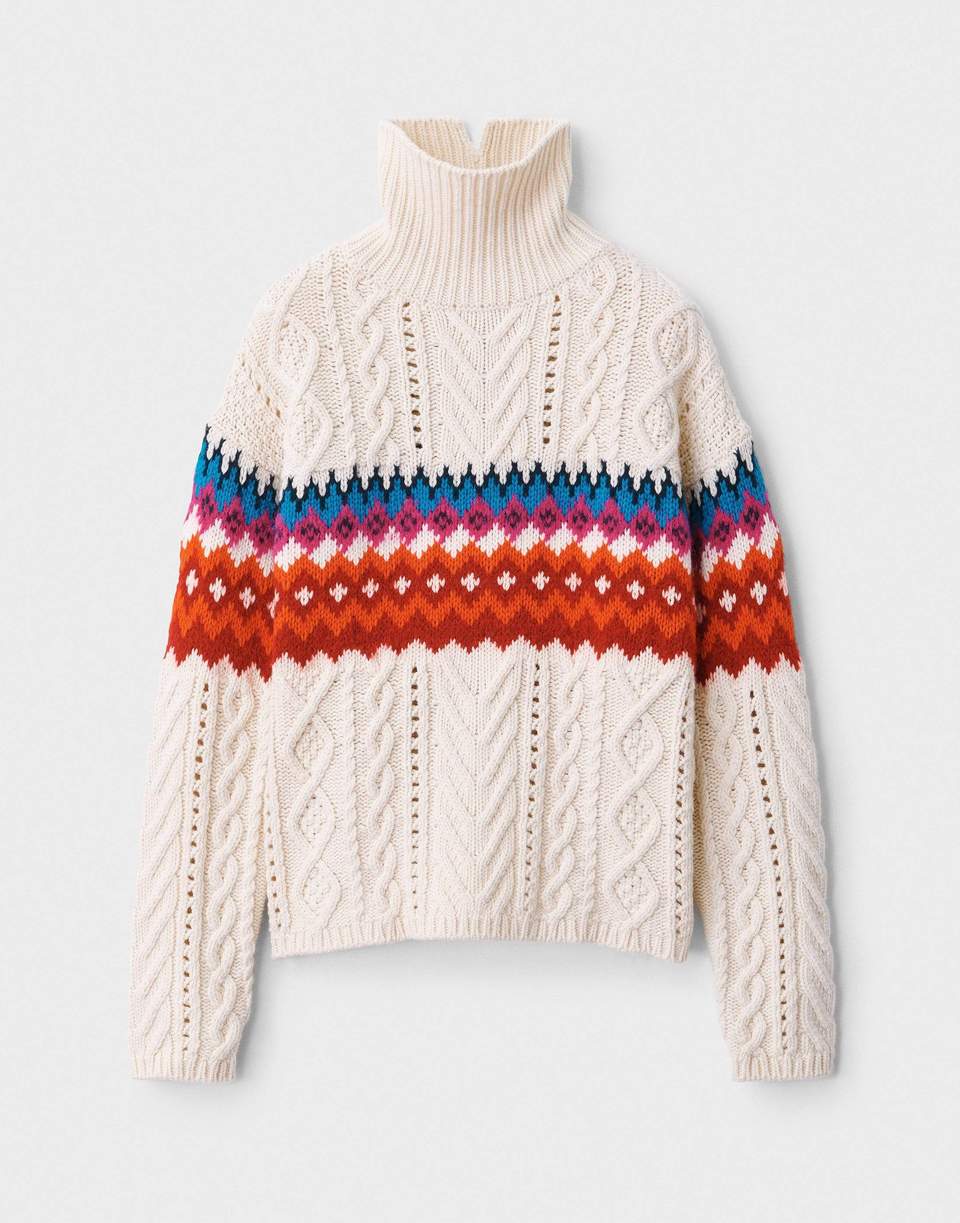 RAG & BONE-Willow Wool Fai Isle Turtleneck Top-