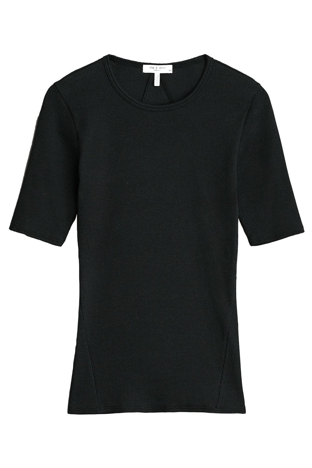 RAG & BONE-Essential Rib Short Sleeve Tee - Black-