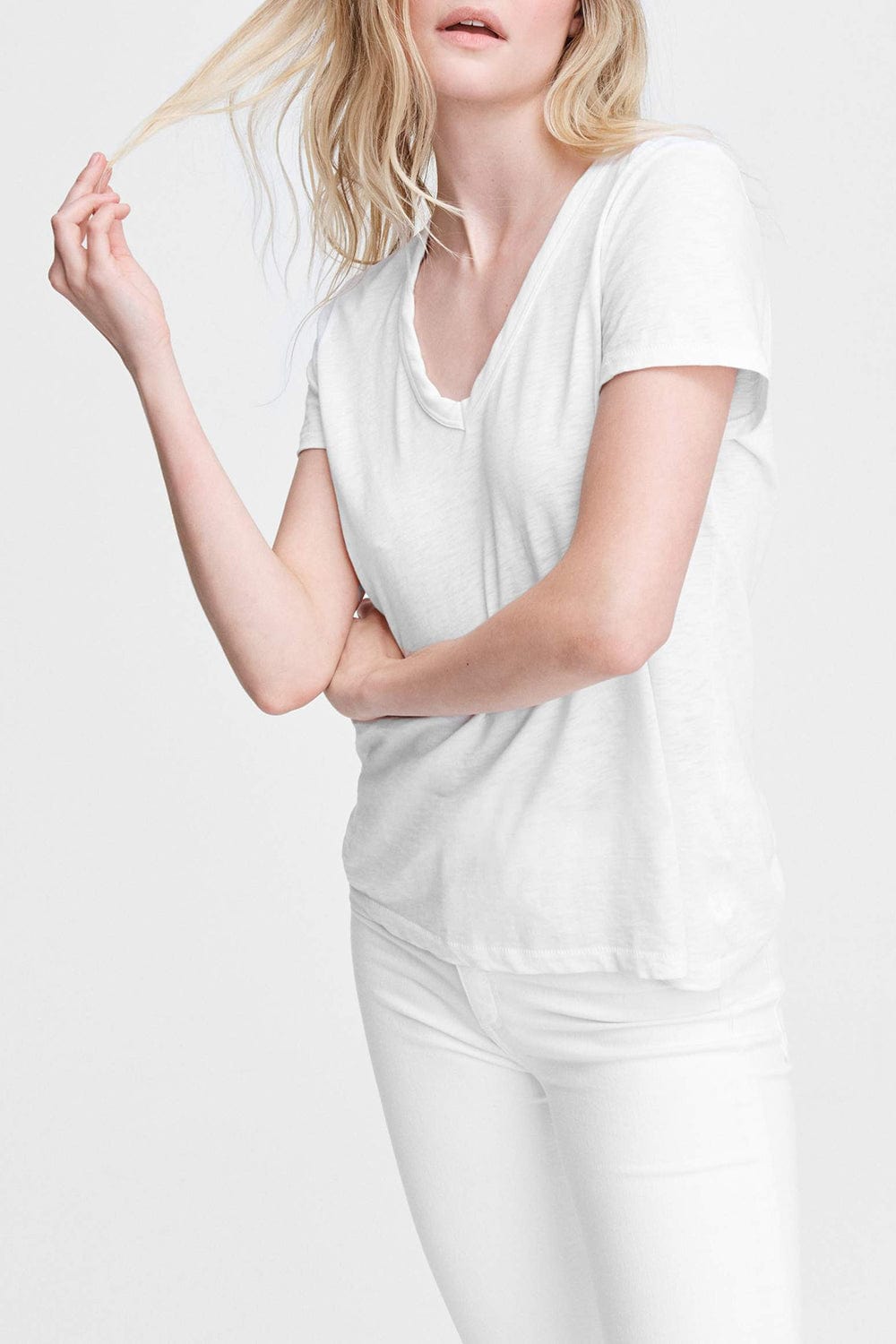 RAG & BONE-The Slub Vee - Bright White-
