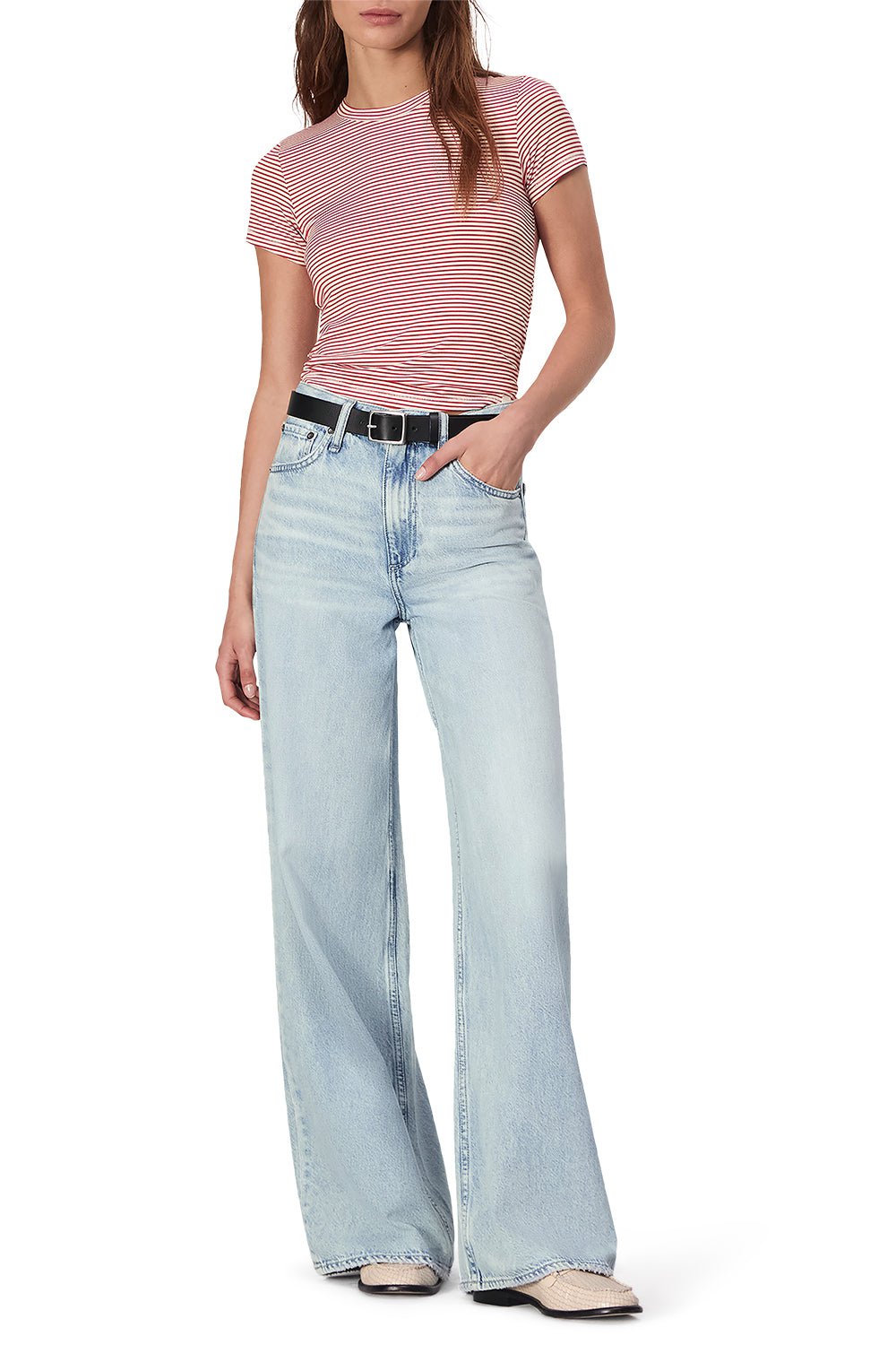 RAG & BONE-Luca Baby Tee - Red Ivory-