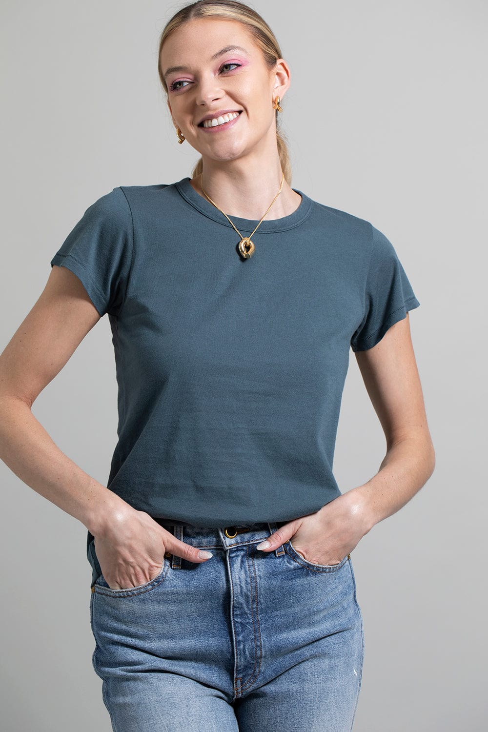 RAG & BONE-Garment Dye Tee - Slate-