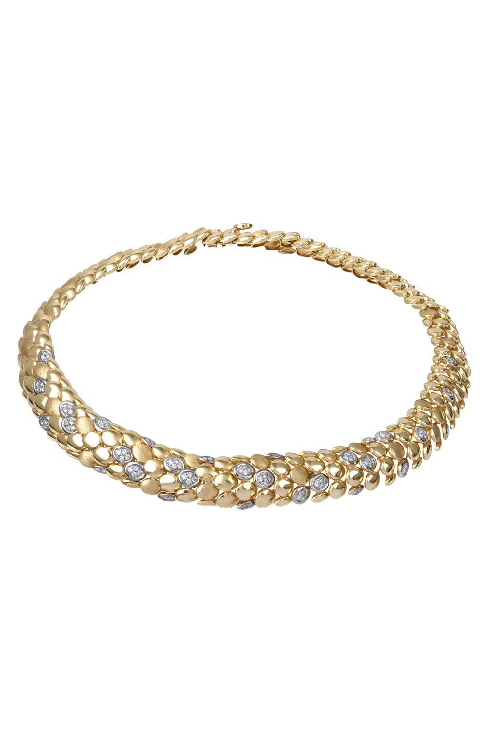 Diamond Small Blossom Necklace-YELLOW GOLD-16-JEWELRYFINE JEWELNECKLACE O-RAINBOW K