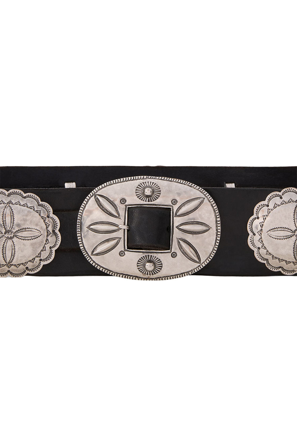 Cast Concho Belt - Black-BLACK-S-ACCESSORIEBELTS-RALPH LAUREN
