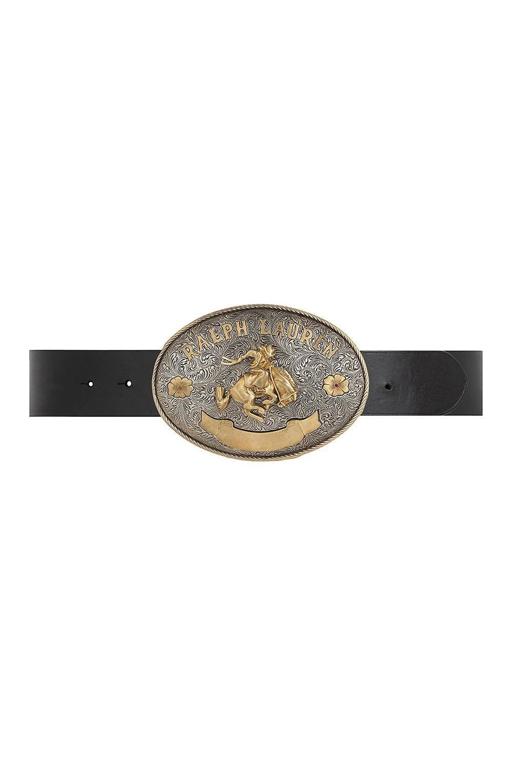 Rodeo-Buckle Wide Belt- Black-BLACK-S-ACCESSORIEBELTS-RALPH LAUREN