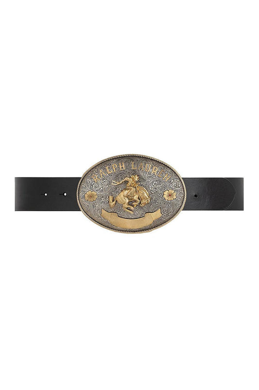 Rodeo-Buckle Wide Belt- Black-BLACK-S-ACCESSORIEBELTS-RALPH LAUREN