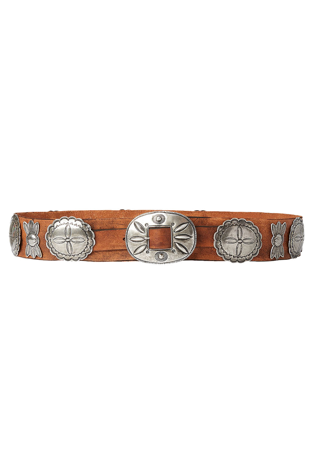 Cast Concho Belt - Brown-BROWN-S-ACCESSORIEBELTS-RALPH LAUREN