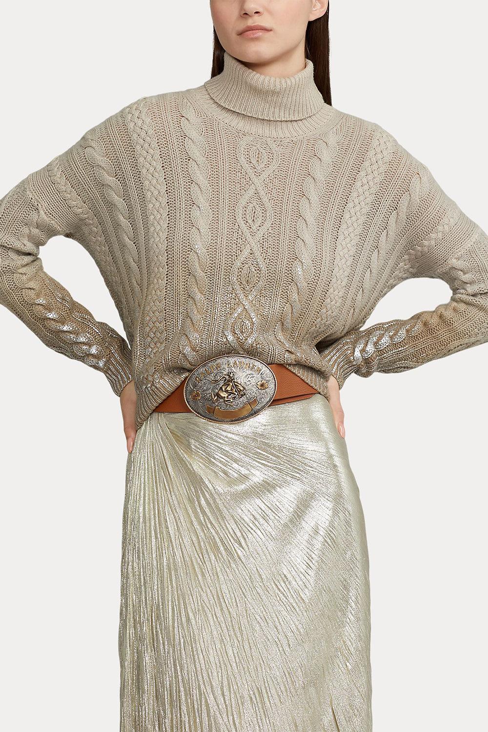 Rodeo-Buckle Wide Belt - Brown-BROWN-S-ACCESSORIEBELTS-RALPH LAUREN